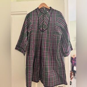 Green and purple plaid Tuckernuck dress size xxl